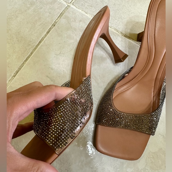 ZARA Silver Metallic Clear Disco Party High Slip On Heels Shoes Size 40 - Picture 6 of 7